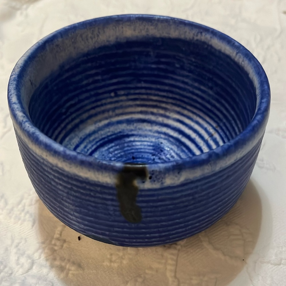 McCarty Pottery larger cup/bowl 4 1/2” diameter 3 1/2” deep cobalt blue